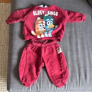Zara baby bluey and bingo sweatsuit 12-18 months